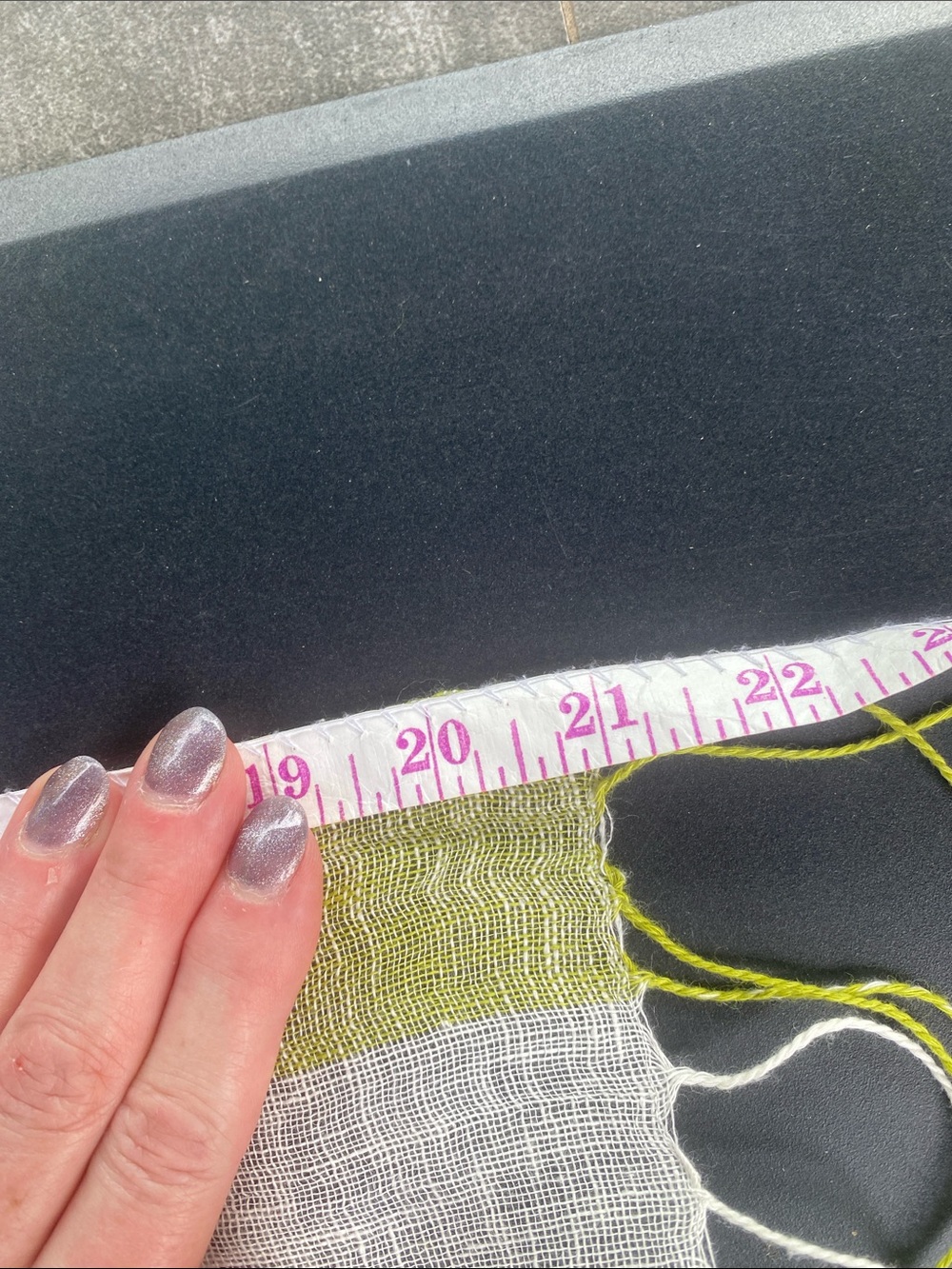 Tabolts Linen Scarf in Green and Cream - Picture 5 of 5